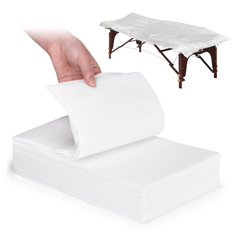 ATOMUS Disposable Bed Sheets Linens Table Cloths 20pcs 31" x 71" Tattoo Massage Table Sheets Disposable Rectangle Tattoo Table SPA Bed Covers Waterproof Dental Table Mats Clean Pad (pink)